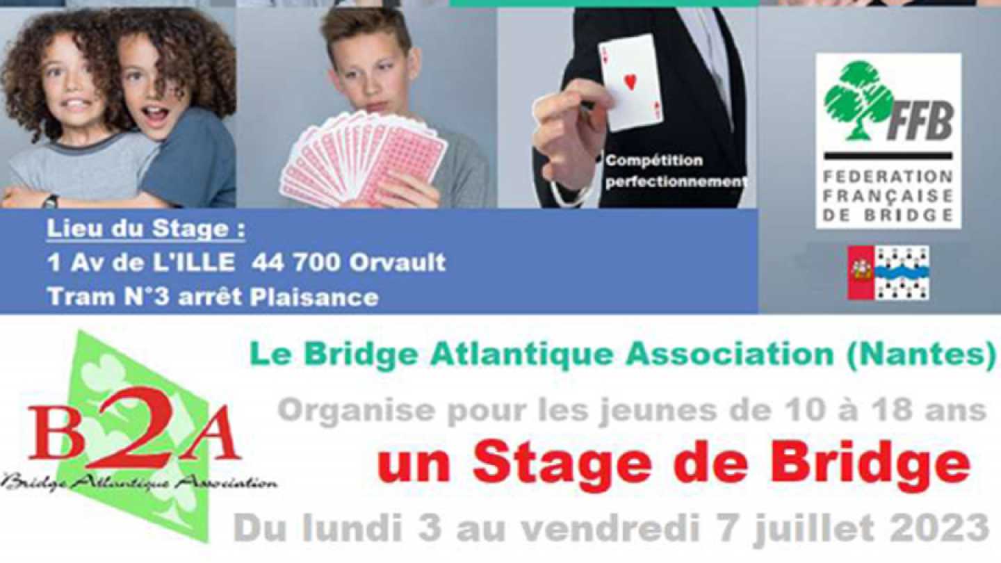 Stage de Bridge jeune du 3 au 7 juillet 2023